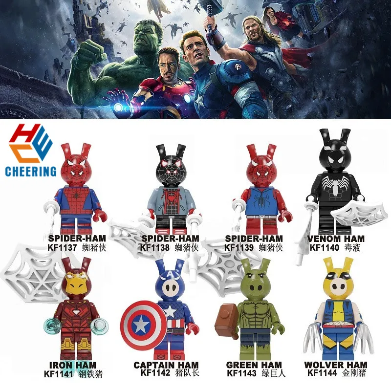 Single Sale Building Blocks Avengers4 KOPF spiderman Venom Ham Iron Man Green Ham Figures Bricks Action Toys For Children KF6085
Single Sale Building Blocks Avengers4 KOPF spiderman Venom Ham Iron Man Green Ham Figures Bricks Action Toys For Children KF6085