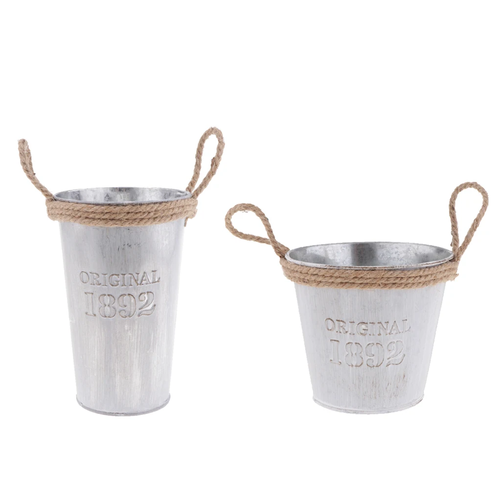 Garden Seeding Watering Container Can Case Plant Herb Flower Bucket Pot, Tabletop, Countertop Garden Deck Decor