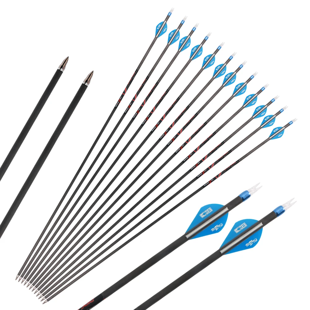 Toparchery 32inch carbon arrow Aluminum alloy replaceable arrowhead 300 spine for outdoor shot Recurve/Compound Bows
Toparchery 32inch carbon arrow Aluminum alloy replaceable arrowhead 300 spine for outdoor shot Recurve/Compound Bows