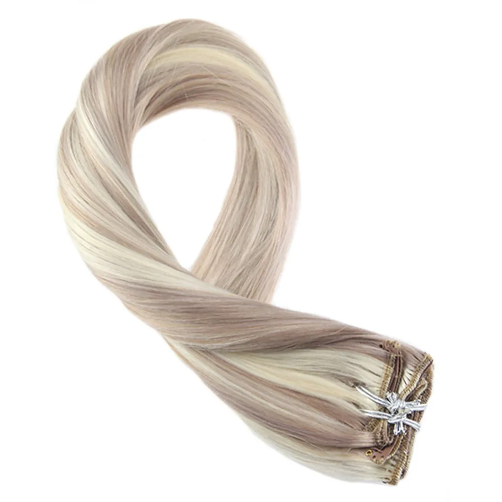 Moresoo Clip In Hair Extensions Ash Blonde Highlight with Blonde #613 Full Head Set 7Pcs 100g Remy Clip In Human Hair Extensions
Moresoo Clip In Hair Extensions Ash Blonde Highlight with Blonde #613 Full Head Set 7Pcs 100g Remy Clip In Human Hair Extensions