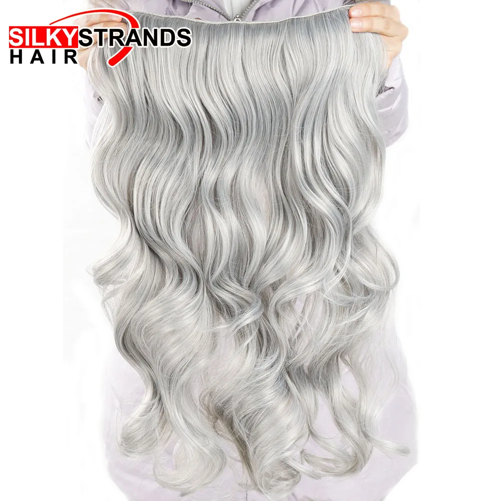 Silky Strands Synthetic Hair Extensions Clip in Hair 190g Wavy Fake Grey hairpieces One Piece Stretched 24inch 60cm
Silky Strands Synthetic Hair Extensions Clip in Hair 190g Wavy Fake Grey hairpieces One Piece Stretched 24inch 60cm