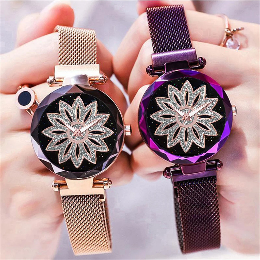 Hot Fashion Women Flower Rhinestone Wrist Watch Ladies Luxury Casual Rose Gold Steel Quartz Watch Relogio Feminino Magnet Clock
Hot Fashion Women Flower Rhinestone Wrist Watch Ladies Luxury Casual Rose Gold Steel Quartz Watch Relogio Feminino Magnet Clock