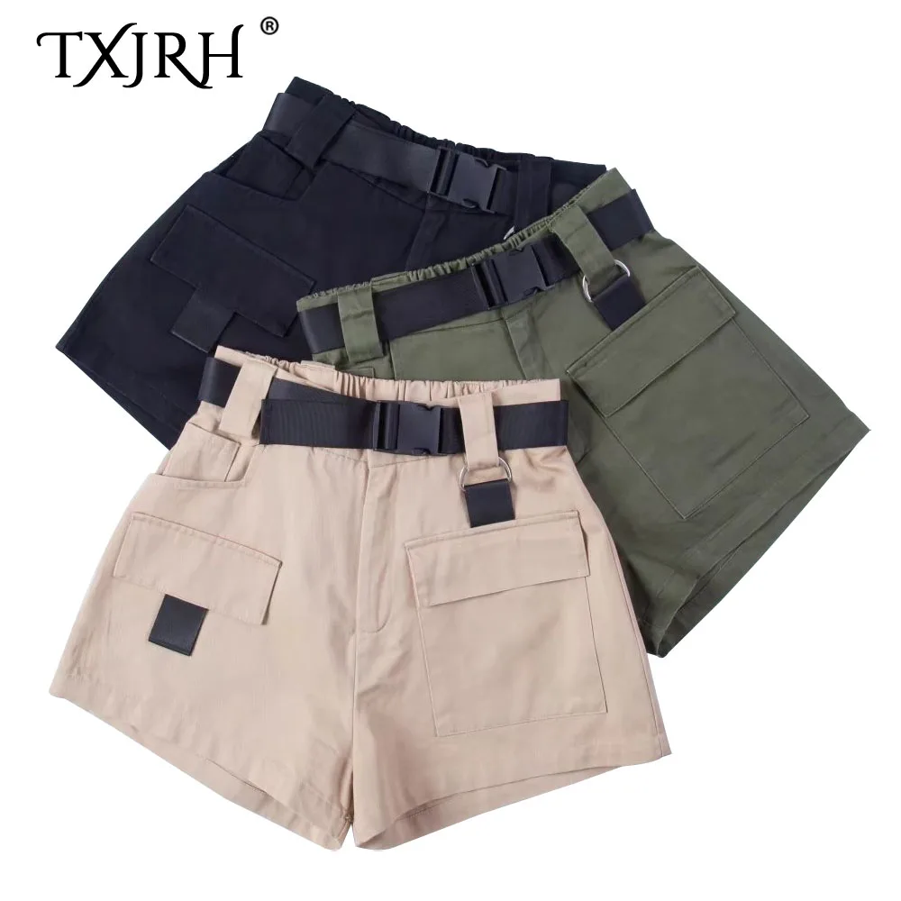 TXJRH Fashion Loose Street Pockets Sashes With Belt Shorts High Waist Vintage Wide Leg Mini Paper Bag Shorts Overalls 3 Colors
TXJRH Fashion Loose Street Pockets Sashes With Belt Shorts High Waist Vintage Wide Leg Mini Paper Bag Shorts Overalls 3 Colors