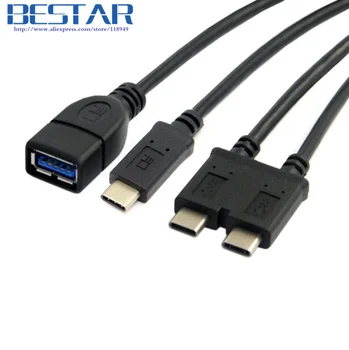 Double Dual Cable USB 3.1 Type C to USB-C & USB 3.0 USB3.0 Female OTG Data Cable for New 13 inch Macbook Pro Type-C USB3.1
Double Dual Cable USB 3.1 Type C to USB-C & USB 3.0 USB3.0 Female OTG Data Cable for New 13 inch Macbook Pro Type-C USB3.1