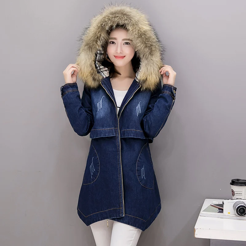 Women Winter Outerwear Plus Velvet Hooded Denim Jacket Causal Jeans Female Cotton Parkas Vintage Thicken Windbreaker 100703
Women Winter Outerwear Plus Velvet Hooded Denim Jacket Causal Jeans Female Cotton Parkas Vintage Thicken Windbreaker 100703