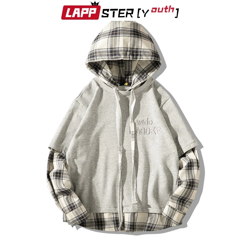 LAPPSTER Men Embroidery Streetwear Plaid Hooded Hoodies 2019 Man Patchwork Harajuku Sweatshirts Male Hip Hop Harajuku Hoodies
LAPPSTER Men Embroidery Streetwear Plaid Hooded Hoodies 2019 Man Patchwork Harajuku Sweatshirts Male Hip Hop Harajuku Hoodies