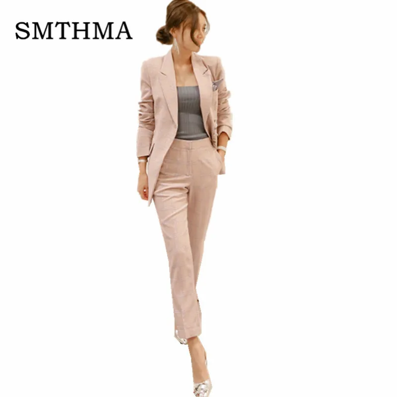 SMTHMA 2019 New Arrival Fashion Pants Suits Women Blazer 2 Two Piece Set Plaid Striped Jacket & Pant trajes de mujer
SMTHMA 2019 New Arrival Fashion Pants Suits Women Blazer 2 Two Piece Set Plaid Striped Jacket & Pant trajes de mujer