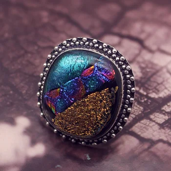 Hermosa 49% OFF Multi Style Antique Dichroic Glass Rainbow Band Men Women Ring Size 9.5 Free Shipping
Hermosa 49% OFF Multi Style Antique Dichroic Glass Rainbow Band Men Women Ring Size 9.5 Free Shipping