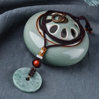 jadeite copper buckle Long Necklace retro original design temperament simple sweater chain adjustable women
jadeite copper buckle Long Necklace retro original design temperament simple sweater chain adjustable women