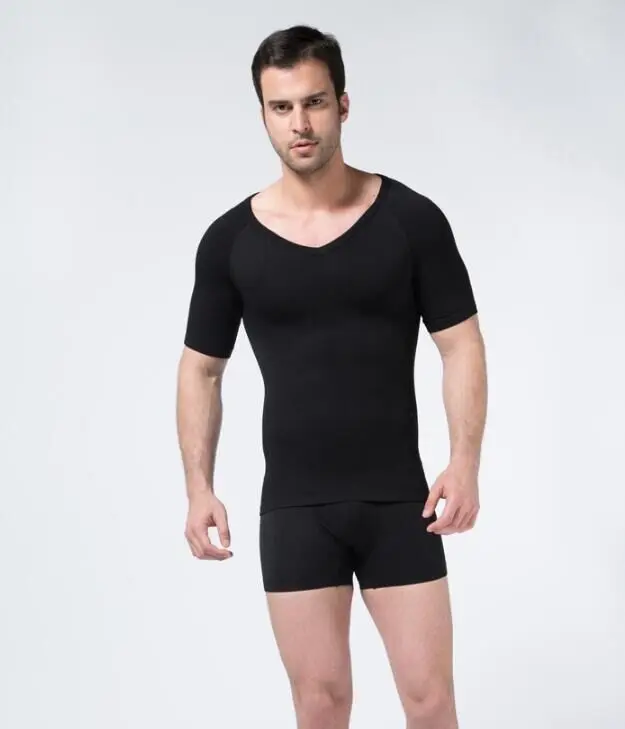 Men Sexy Slimming Shapewear V Collar Vest T shirt Abdomen Fat Reduce Compression Body Shapers Black White Fitness Clothing
Men Sexy Slimming Shapewear V Collar Vest T shirt Abdomen Fat Reduce Compression Body Shapers Black White Fitness Clothing