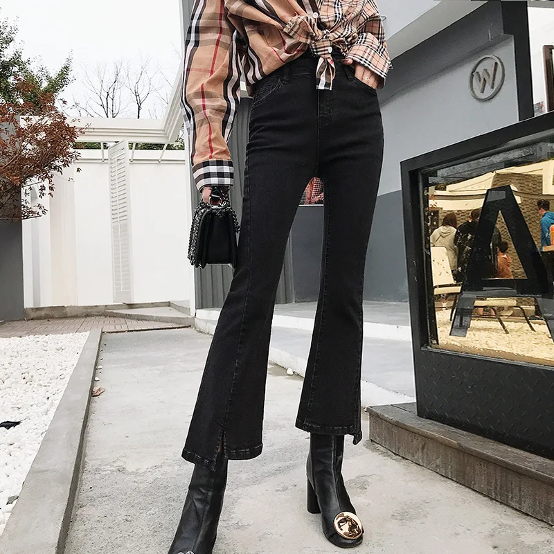 Casual Black Wide Leg Womens Flare Jeans Vintage Office Lady High Waisted Flared Denim Jeans Korean Butt Lift Jeans Feminino
Casual Black Wide Leg Womens Flare Jeans Vintage Office Lady High Waisted Flared Denim Jeans Korean Butt Lift Jeans Feminino