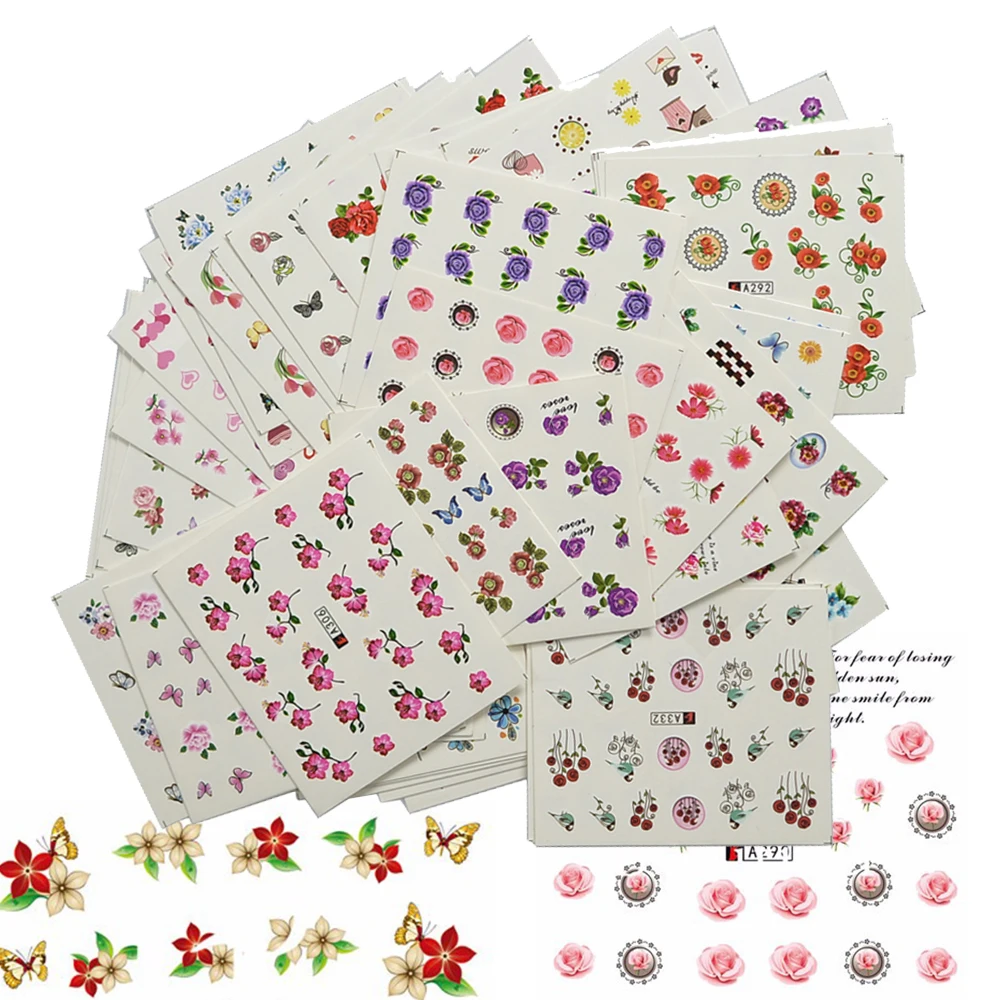 40 Sheets Sweet Flowers Nail Art Water Transfer Stickers Nail Tips Decals Mixed Designs Manicure Decoration Tools BEA289-366
40 Sheets Sweet Flowers Nail Art Water Transfer Stickers Nail Tips Decals Mixed Designs Manicure Decoration Tools BEA289-366
