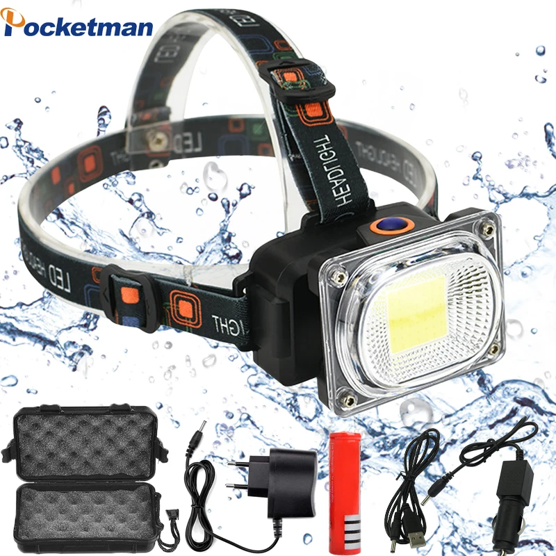 Power COB LED Headlight Headlamp DC Rechargeable Head Lamp Torch 3-Mode 18650 Battery Waterproof Hunting Fishing Lighting
Power COB LED Headlight Headlamp DC Rechargeable Head Lamp Torch 3-Mode 18650 Battery Waterproof Hunting Fishing Lighting