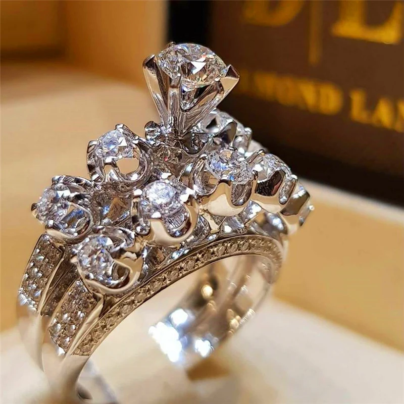 LOREDANA Boho Female Crystal White Round Ring Set Brand Luxury Promise Engagement Ring Vintage Bridal Wedding Rings for Women
LOREDANA Boho Female Crystal White Round Ring Set Brand Luxury Promise Engagement Ring Vintage Bridal Wedding Rings for Women