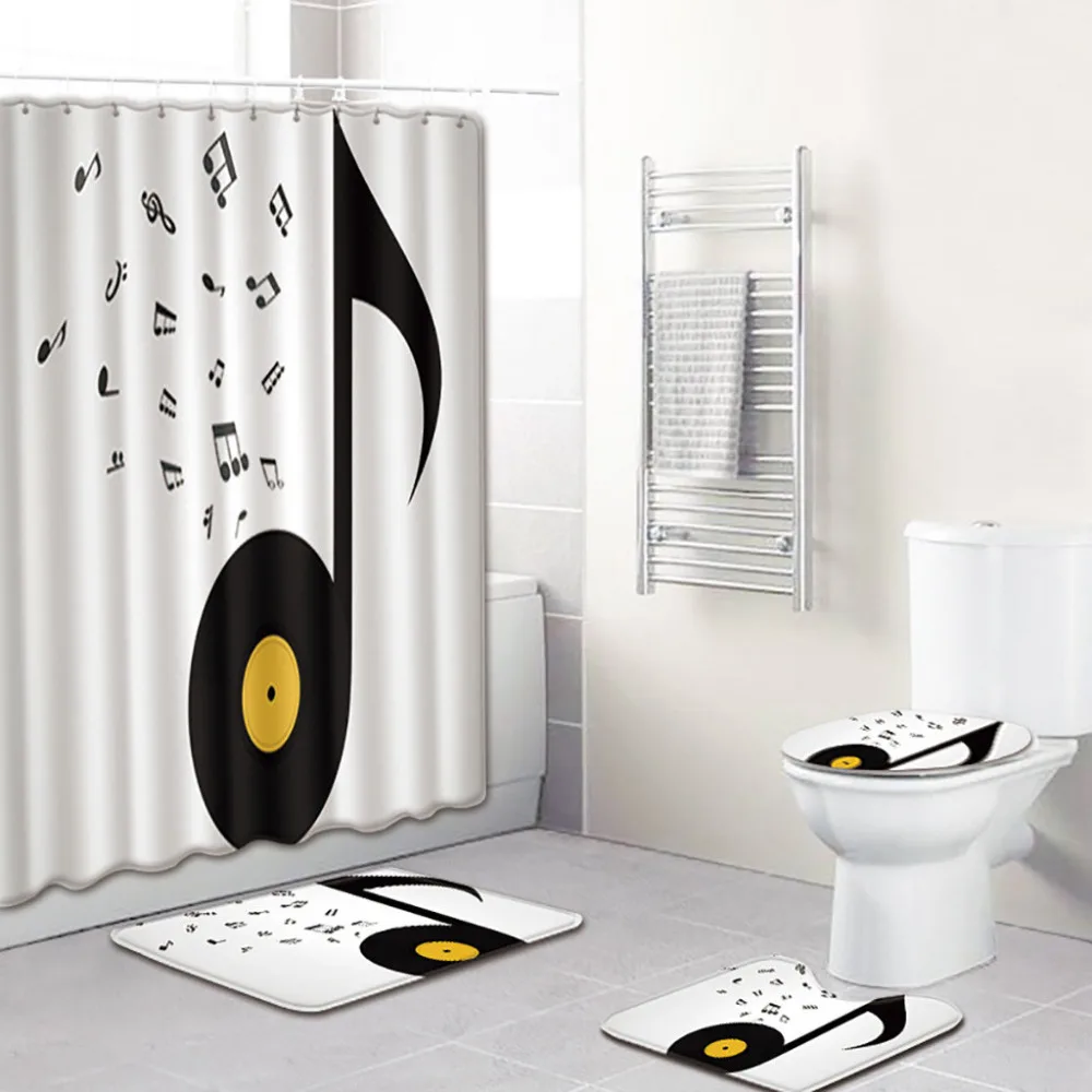 4PCS Non Slip Toilet Polyester Cover Mat Set Bathroom Shower Curtain Shower Curtains Bathroom Curtain Set Music Notes A9@C
4PCS Non Slip Toilet Polyester Cover Mat Set Bathroom Shower Curtain Shower Curtains Bathroom Curtain Set Music Notes A9@C