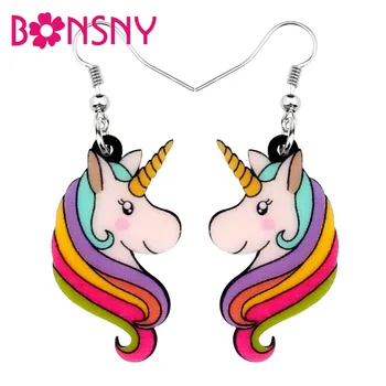 Bonsny Acrylic Elegant Rainbow Unicorn Head Earrings Drop Dangle Fashion Fairy Animal Jewelry For Women Girls Teens Gift Brincos
Bonsny Acrylic Elegant Rainbow Unicorn Head Earrings Drop Dangle Fashion Fairy Animal Jewelry For Women Girls Teens Gift Brincos