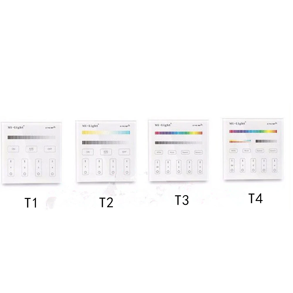 Mi Light Smart Touch Panel Controller T1 T2 T3 T4 B1 B2 B3 B4 Single Color /RGBW/RGB + CCT For Led Strip / Panel Light /Bulbs
Mi Light Smart Touch Panel Controller T1 T2 T3 T4 B1 B2 B3 B4 Single Color /RGBW/RGB + CCT For Led Strip / Panel Light /Bulbs
