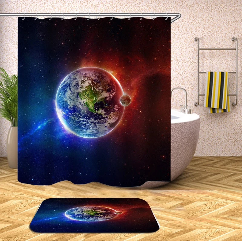 Universe Earth Shower Curtain Starry Sky Planet Waterproof Bath Curtains for Bathroom Bathtub Bathing Cover with 12pcs Hooks
Universe Earth Shower Curtain Starry Sky Planet Waterproof Bath Curtains for Bathroom Bathtub Bathing Cover with 12pcs Hooks
