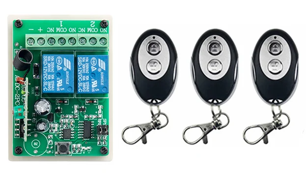 Universal DC12V 2CH 10A RF Wireless Remote Control Switch System 1*Receiver +3 *ellipse shape Transmitters Learning code
Universal DC12V 2CH 10A RF Wireless Remote Control Switch System 1*Receiver +3 *ellipse shape Transmitters Learning code