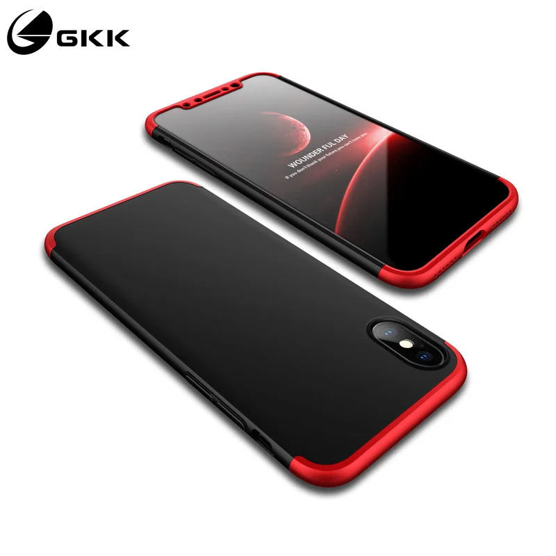 GKK Original Case for iPhone X XR Xs Max Case 360 Full Protection Anti-knock 3 in 1 Slim Case for iPhone X With Tempered Glass
GKK Original Case for iPhone X XR Xs Max Case 360 Full Protection Anti-knock 3 in 1 Slim Case for iPhone X With Tempered Glass