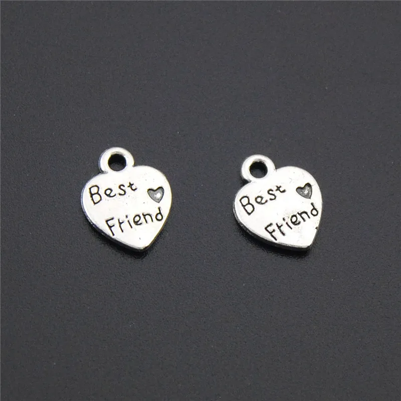 100PCS Tibetan Silver Heart Best Friend Charms Pendants For Jewelry Making Handmade Craft A972
100PCS Tibetan Silver Heart Best Friend Charms Pendants For Jewelry Making Handmade Craft A972