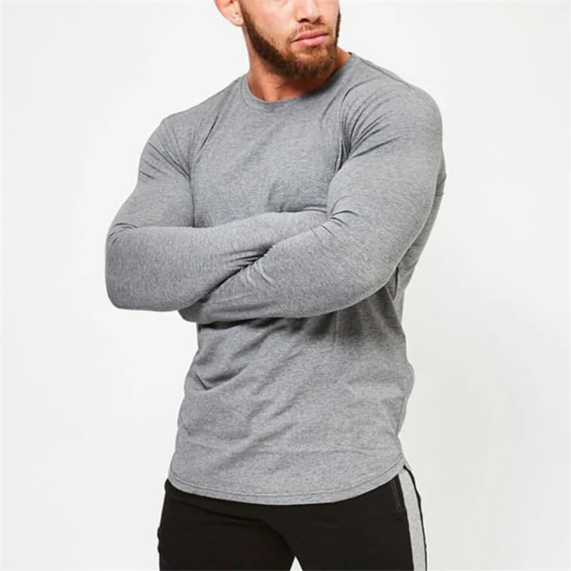 

Brand fashion Mens longsleeve t shirt 2023 Spring Autumn Slim Fitted T-shirts male Tops Leisure Bodybuilding Long Sleeve tees