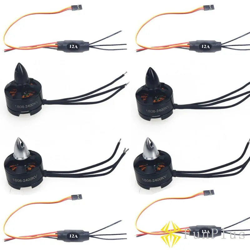 

1806 2400KV CW CCW Mini Multi-rotor Motor Simonk 12A 2-3s ESC for FPV KK 260 250 Quadcopter 4-Axle Aircraft Speed Controller