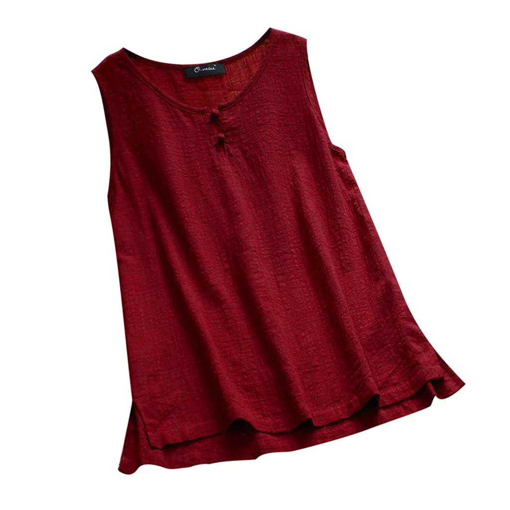 New Fashion 2019 Women O-neck Button Pure Color Plus Size Vintage Sleeveless Vest Girls Summer Hot Sale Linen Loose Tank Tops
New Fashion 2019 Women O-neck Button Pure Color Plus Size Vintage Sleeveless Vest Girls Summer Hot Sale Linen Loose Tank Tops