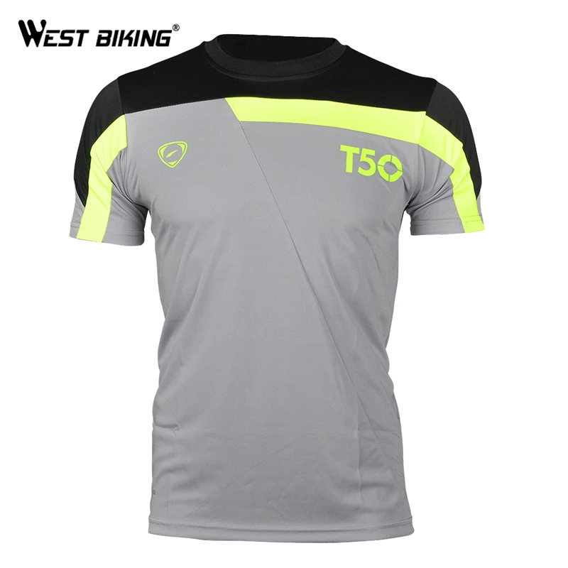 Image WEST BIKING Running Cycling Jerseys T Shirts Summer Sport Shirt Breathable Quick Dry Soccer Jerseys Top Tee Shirt Bicycle Jersey