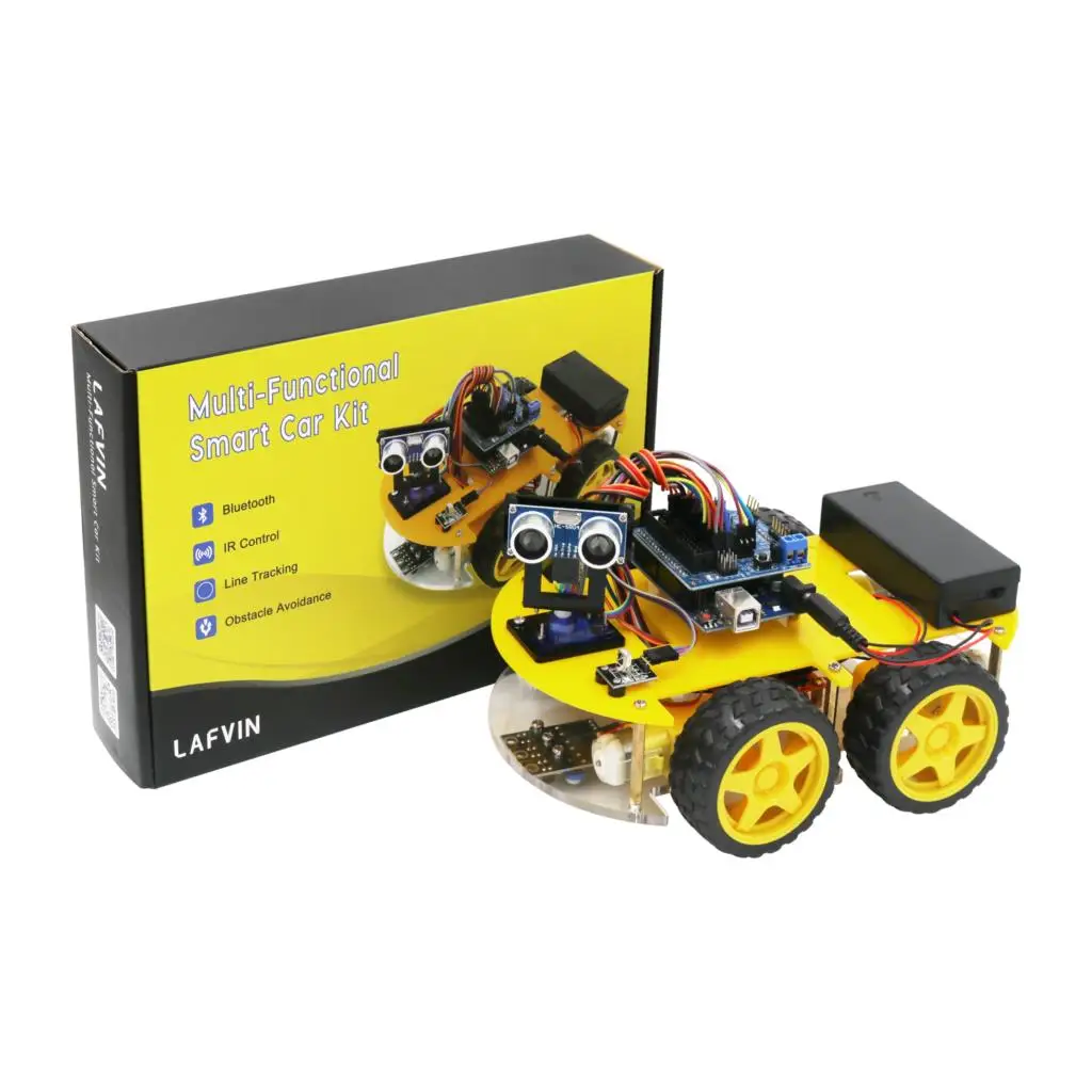 LAFVIN Multi-function 4WD Robot Car Kits Ultrasonic Module Robot Car Assembly Kit for Arduino
LAFVIN Multi-function 4WD Robot Car Kits Ultrasonic Module Robot Car Assembly Kit for Arduino