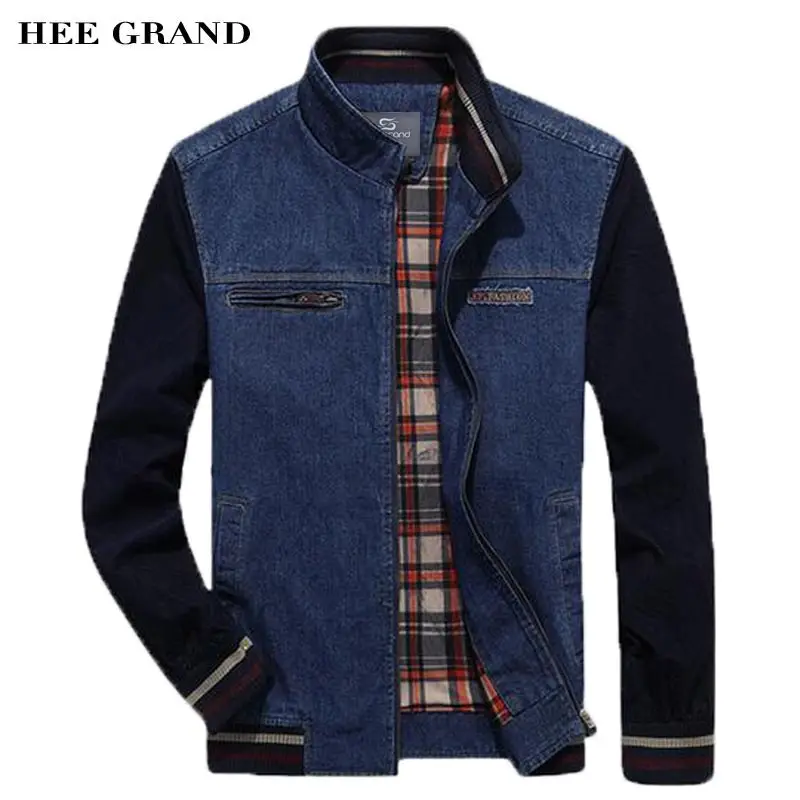 HEE GRAND Men Stylish Jacket 2018 New Arrival Stand Collar Slim Fitted Male Demin Spliced Spring Autumn Coat Size M-4XL MWJ2379
HEE GRAND Men Stylish Jacket 2018 New Arrival Stand Collar Slim Fitted Male Demin Spliced Spring Autumn Coat Size M-4XL MWJ2379