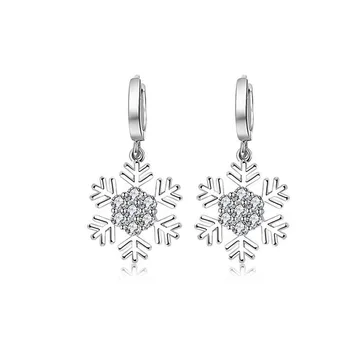 Fashion Women Silver Color Clear CZ Snowflake Pendant Hoop Earring for Female Simple Party Earring Christmas Gift Jewelry EH267
Fashion Women Silver Color Clear CZ Snowflake Pendant Hoop Earring for Female Simple Party Earring Christmas Gift Jewelry EH267