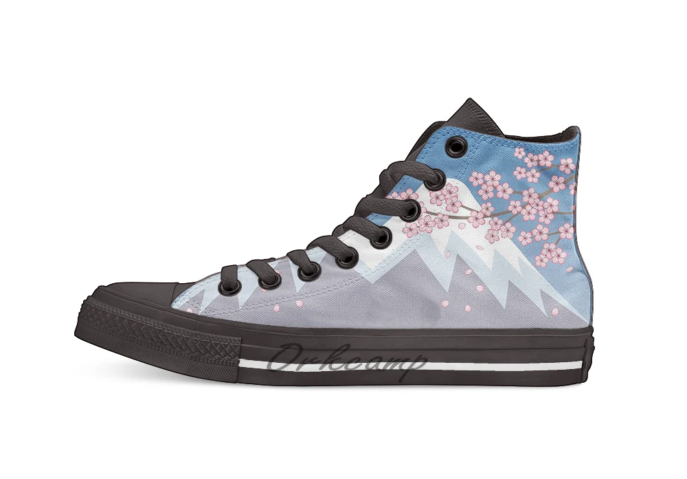 Japanese Kitsune Kokeshi Doll Novelty Design Casual Canvas Shoes Custom shoes Drop Shipping | Спорт и развлечения
