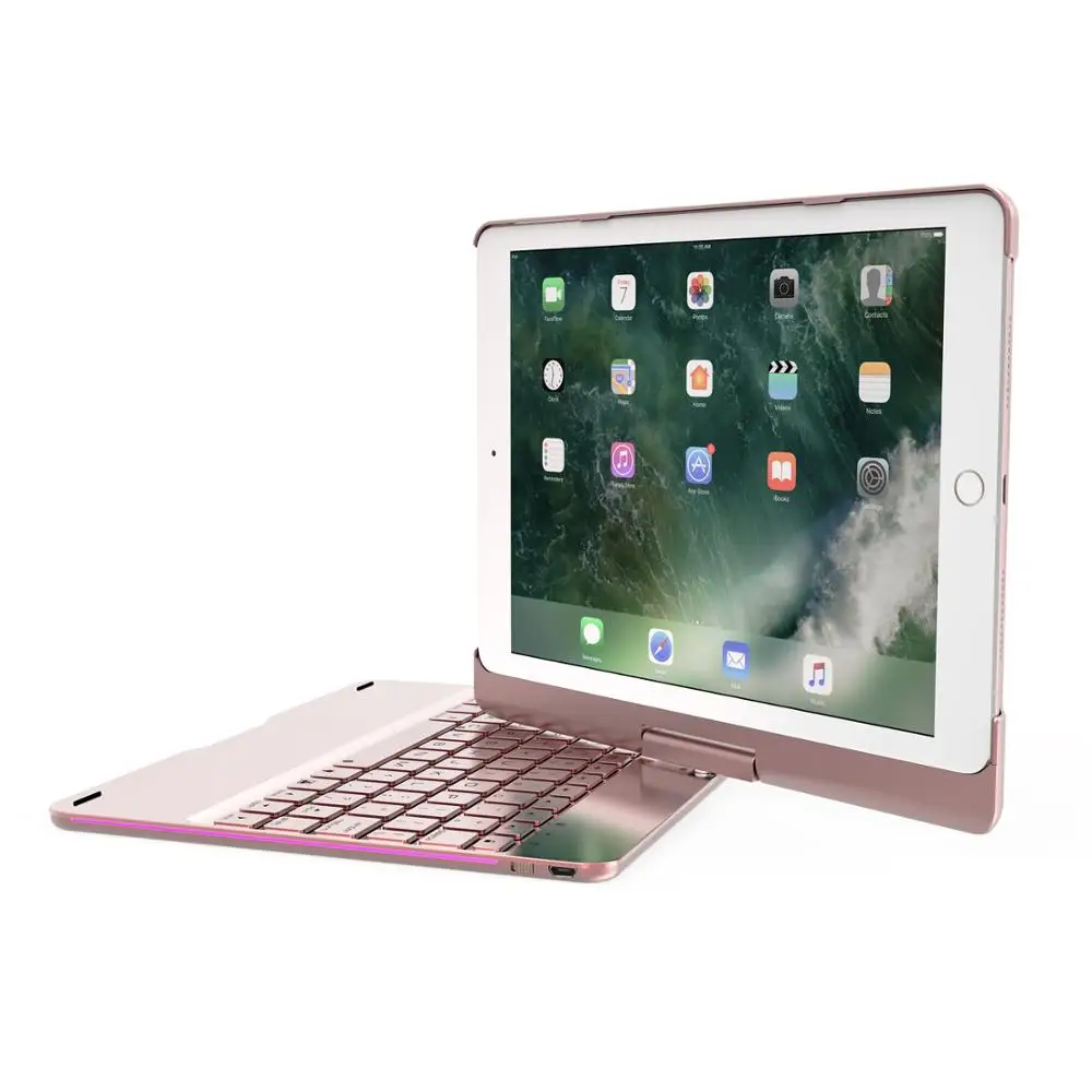 360 Degree Rotation Wireless Bluetooth Keyboard Case for iPad Air 2 Pro 9.7 inch 2018 with Colorful LED Backlight
360 Degree Rotation Wireless Bluetooth Keyboard Case for iPad Air 2 Pro 9.7 inch 2018 with Colorful LED Backlight