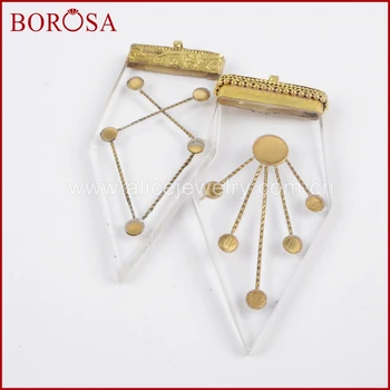 BOROSA Gold Color Cap Clear Resin Shield Shape Flat Point Charm Jewelry High Quality Pendant Bead for Necklace Making JT136
BOROSA Gold Color Cap Clear Resin Shield Shape Flat Point Charm Jewelry High Quality Pendant Bead for Necklace Making JT136