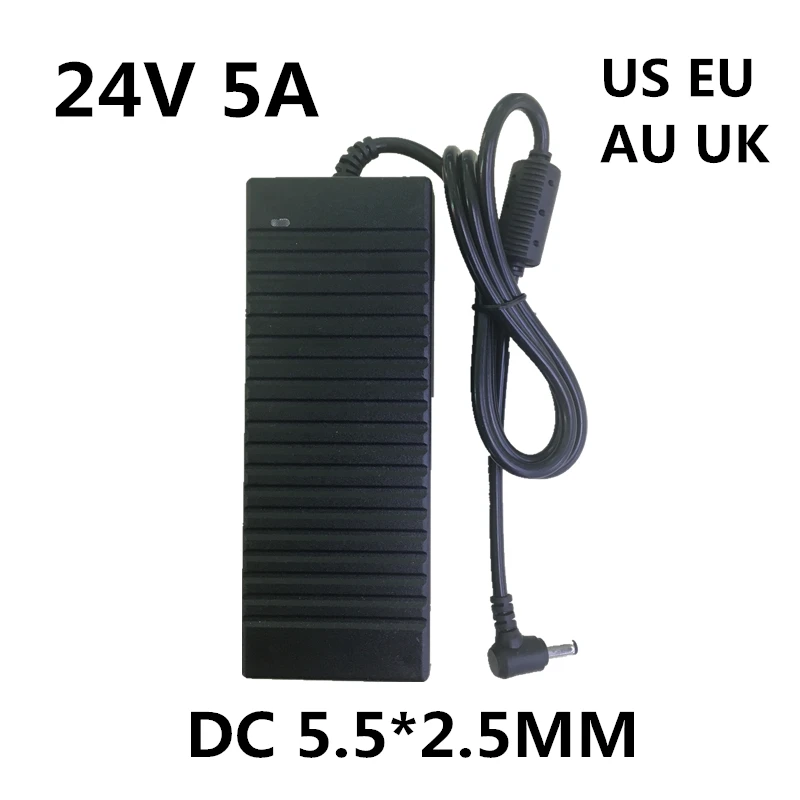 AC 100-240V to DC 24V 5A Power Supply Adapter Converter Charger Lighting transformer 24 V Volt for 5050 3528 LED Strips light
AC 100-240V to DC 24V 5A Power Supply Adapter Converter Charger Lighting transformer 24 V Volt for 5050 3528 LED Strips light