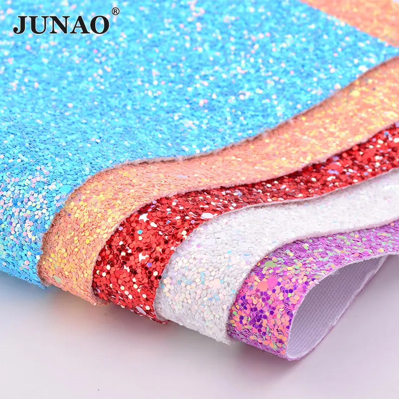 JUNAO 20x34cm Glitter Sequins Fabric Chunky Fake Leather PU Synthetic Paillett Mesh Trim Sewing Sequins Appllique for DIY Crafts
JUNAO 20x34cm Glitter Sequins Fabric Chunky Fake Leather PU Synthetic Paillett Mesh Trim Sewing Sequins Appllique for DIY Crafts