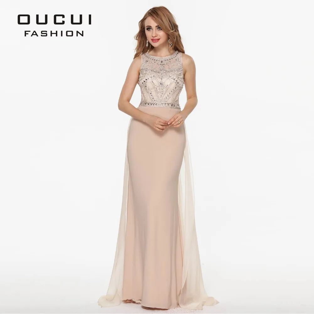 2019 Nude Tulle Jersey Chiffon Long Prom Dresses See Through Back Beading Handwork Evening Dress Robe Siree OL102345
2019 Nude Tulle Jersey Chiffon Long Prom Dresses See Through Back Beading Handwork Evening Dress Robe Siree OL102345