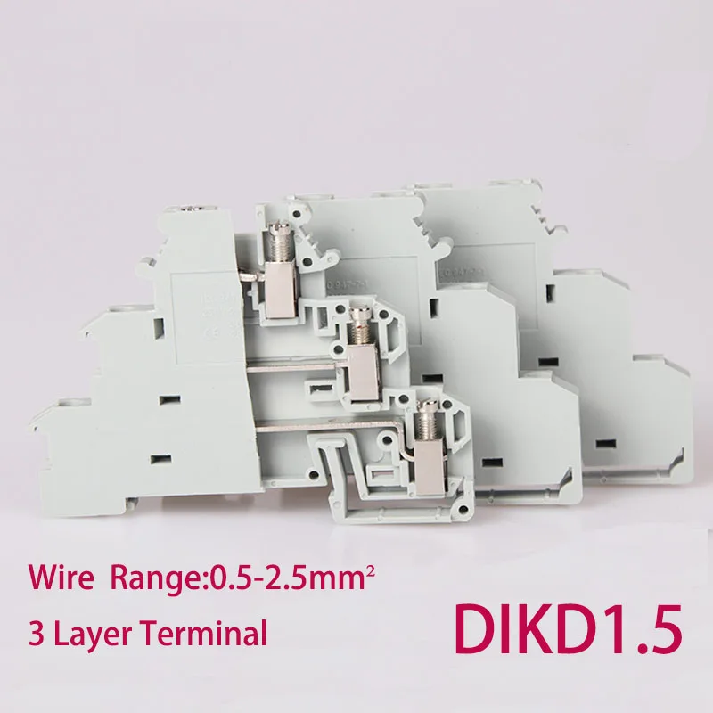 10 pcs DIKD-1.5 DIN Rail Three Layer Triple Level Sensor Actuator Terminal Blocks 0.2-2.5mm DIKD1.5
10 pcs DIKD-1.5 DIN Rail Three Layer Triple Level Sensor Actuator Terminal Blocks 0.2-2.5mm DIKD1.5