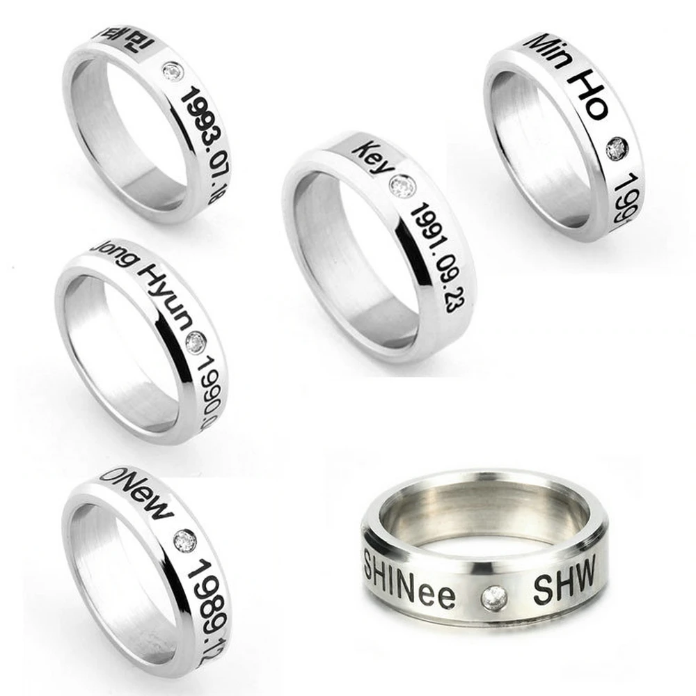 Fashion Women Men SHINee ONEW/MINHO/TAEMIN/KEY/JONG HYUN/ Kpop Stainless Steel Rings Crystal Ring Jewelry
Fashion Women Men SHINee ONEW/MINHO/TAEMIN/KEY/JONG HYUN/ Kpop Stainless Steel Rings Crystal Ring Jewelry