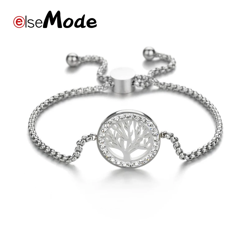 ELSEMODE Zircon Tree Of Life Adjustable Bracelet Stainless Charm Bangles for Women Girl Jewelry Gift
ELSEMODE Zircon Tree Of Life Adjustable Bracelet Stainless Charm Bangles for Women Girl Jewelry Gift
