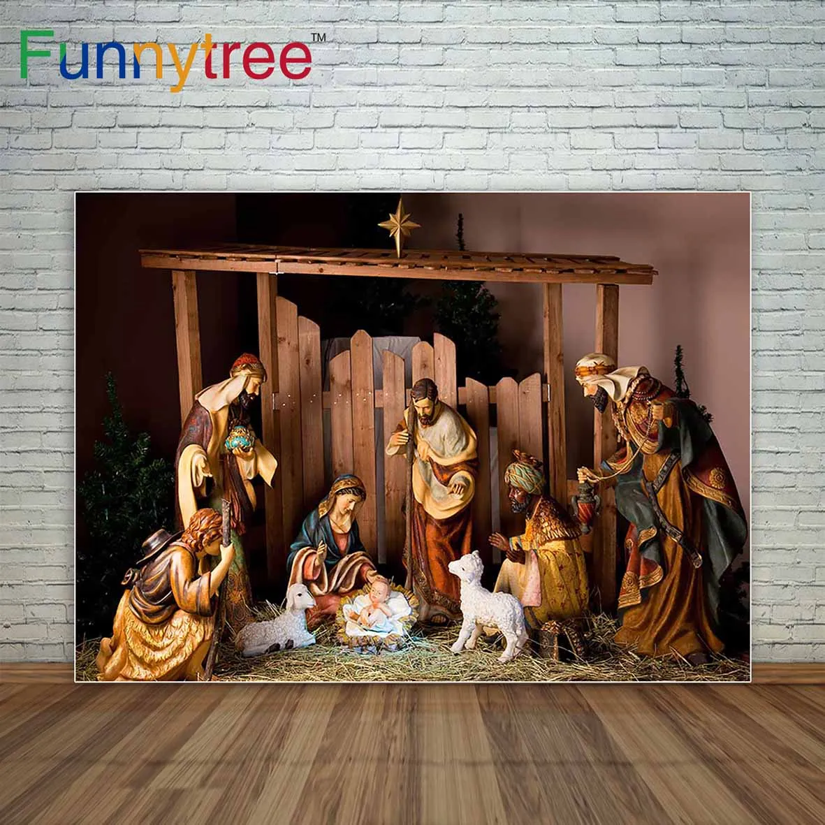 Funnytree photography photocall Birth Christmas Jesus barn nativity scene day care wood backdrop photo background studio
Funnytree photography photocall Birth Christmas Jesus barn nativity scene day care wood backdrop photo background studio