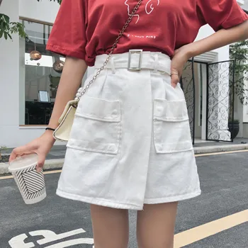 HziriP Faldas Mujer Moda 2019 New White High Waist Jeans Skirt Streetwear Bottoms Belt Pockets A-line Denim Skirt Jupe Femme
HziriP Faldas Mujer Moda 2019 New White High Waist Jeans Skirt Streetwear Bottoms Belt Pockets A-line Denim Skirt Jupe Femme