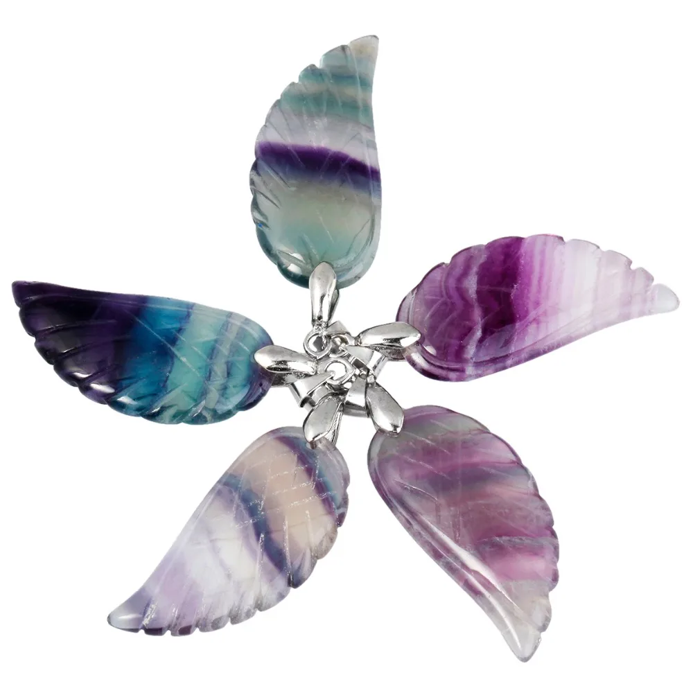 TUMBEELLUWA 1Lot (5Pc) Natural Fluorite Angel Wings Healing Crystal Chakra Reiki Pendant Fit Necklace
TUMBEELLUWA 1Lot (5Pc) Natural Fluorite Angel Wings Healing Crystal Chakra Reiki Pendant Fit Necklace