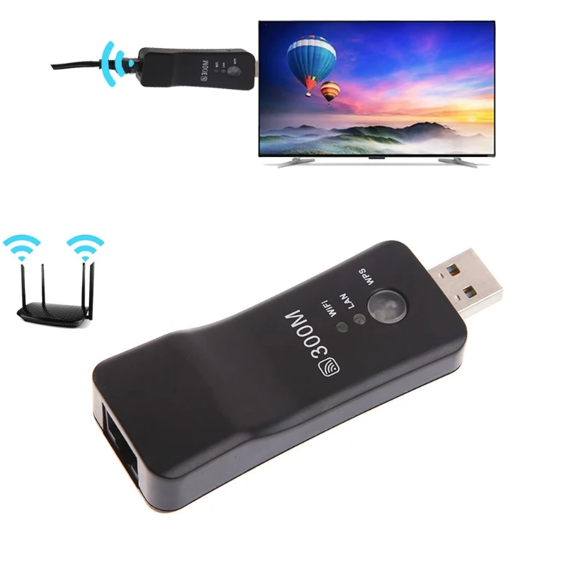 Wi-Fi Range Extender Adpater 300M USB WiFi Range Extender Wireless Smart TV Network Adapter RJ45 WPS Repeater
Wi-Fi Range Extender Adpater 300M USB WiFi Range Extender Wireless Smart TV Network Adapter RJ45 WPS Repeater