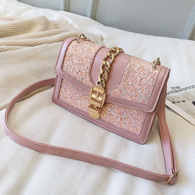 Sequins small bag 2019 new Korean version of the ladies fashion chain shoulder bag small square bag wild Messenger bag
Sequins small bag 2019 new Korean version of the ladies fashion chain shoulder bag small square bag wild Messenger bag