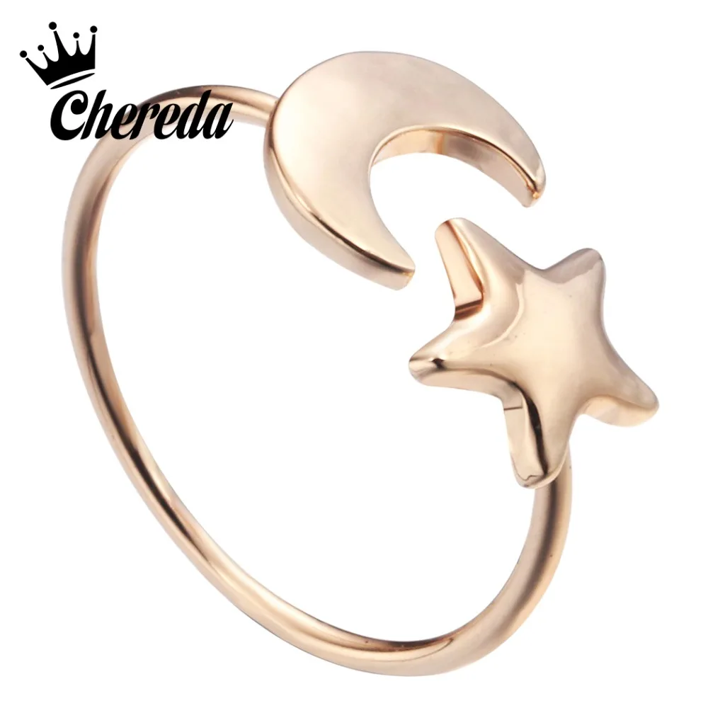 Chereda 1Pcs Simple Tiny Rose Gold Color Female Finger Eing Moon and Star Band Stacking Rings Wedding Anniversary Jewelry
Chereda 1Pcs Simple Tiny Rose Gold Color Female Finger Eing Moon and Star Band Stacking Rings Wedding Anniversary Jewelry