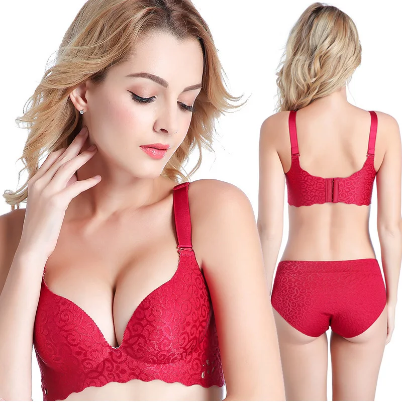 Ladies Seamless Hollow Out Bras Set Intimiates Women Push Up Sexy Non Padded Cup Pink Black Bra Plus Size Underwear With Panties
Ladies Seamless Hollow Out Bras Set Intimiates Women Push Up Sexy Non Padded Cup Pink Black Bra Plus Size Underwear With Panties