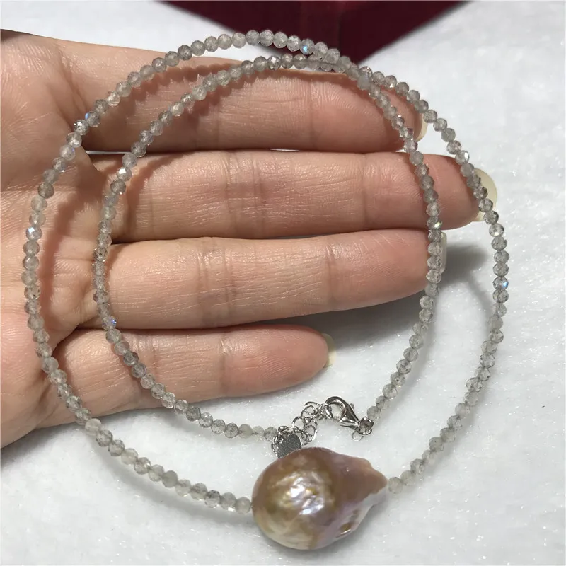 Natural Tiny Shining labradorites stone 2-3MM Real Big Baroque 14x18MM Pendant Pearl 925 Sterling Silver clasp Choker Necklace
Natural Tiny Shining labradorites stone 2-3MM Real Big Baroque 14x18MM Pendant Pearl 925 Sterling Silver clasp Choker Necklace