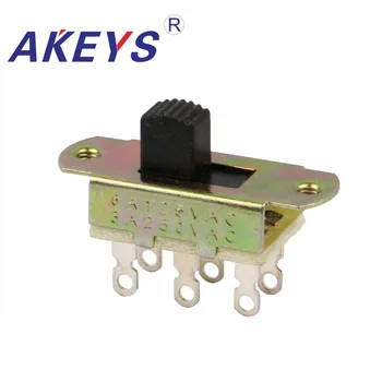 SS-22L07 2P2T Double pole double throw 2 position slide switch 6 solder lug pin verticle type pin with holes without fixed pin
SS-22L07 2P2T Double pole double throw 2 position slide switch 6 solder lug pin verticle type pin with holes without fixed pin